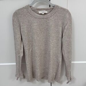 Loft tie sleeve sweater tan/cream xs